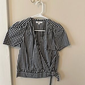 Madewell Black and White Gingham Blouse